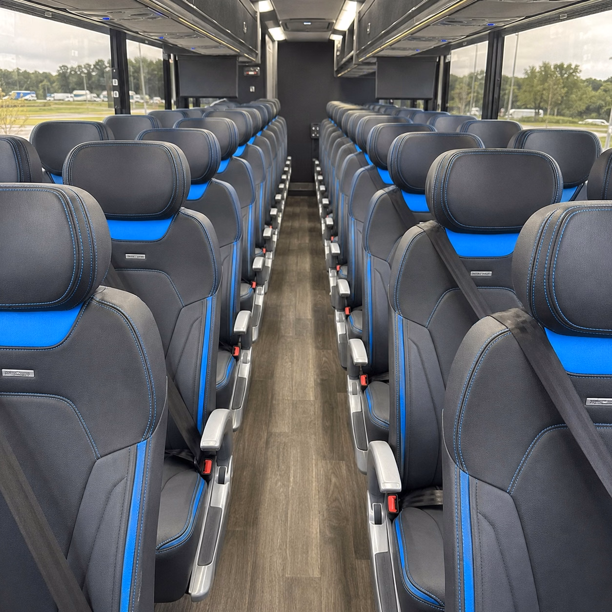 56 passenger charter bus inside